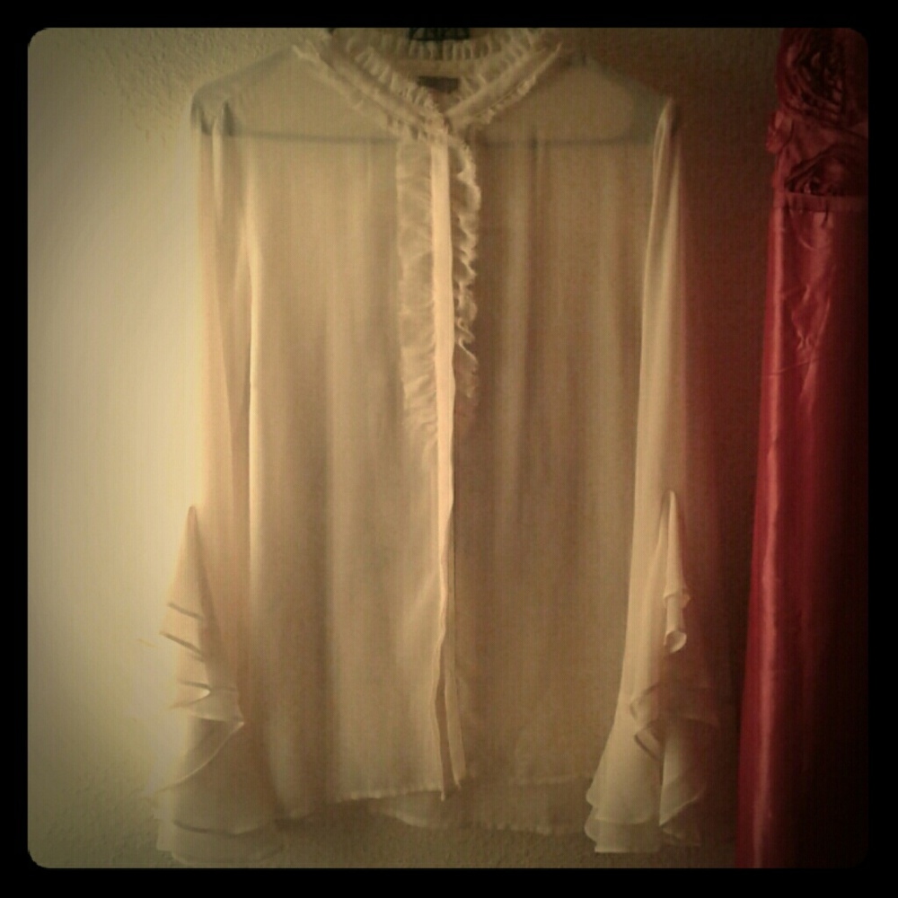 Ruffles Sleeve Cream Top